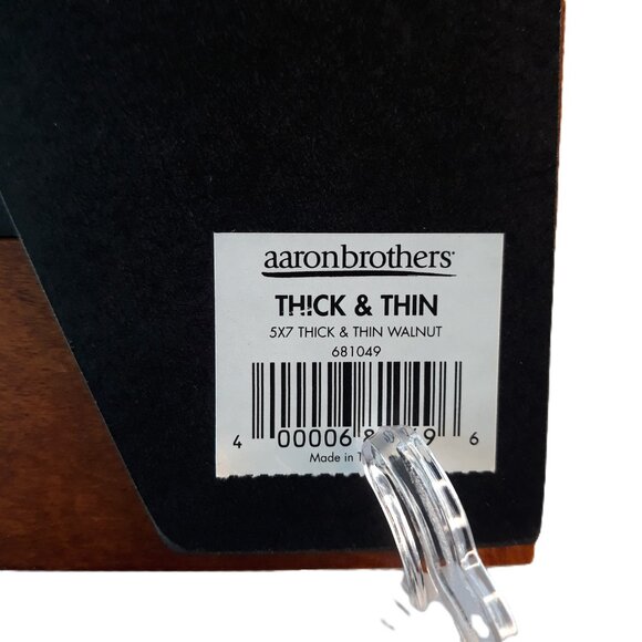 Aaron Brothers Walnut Thick & Thin Wood Photo Frame 5x7 Minimalist Contemporary - Picture 4 of 5